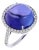 12.88 Ct Natural Tanzanite Cabochon & 0.55 Ct Natural Diamond Ring in 18KW Gold For Sale