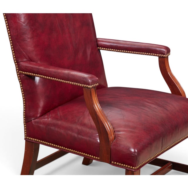 1990s Hancock & Moore Chippendale Mahogany Desk Chair Armchair For Sale - Image 5 of 5
