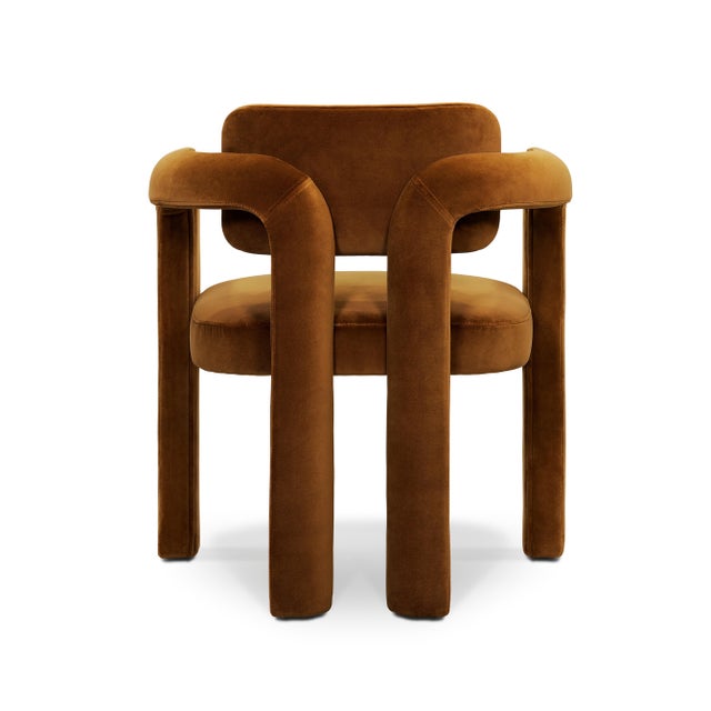 Double Arch Dining Chair in Camel Cotton Velvet from Insidherland For Sale - Image 13 of 13