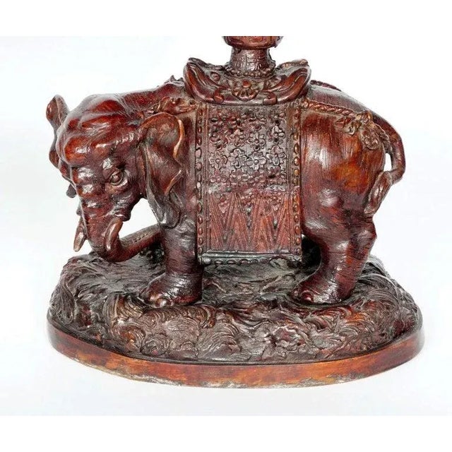 French Elephant Form Patinated Bronze Tazzas - A Pair For Sale - Image 3 of 8