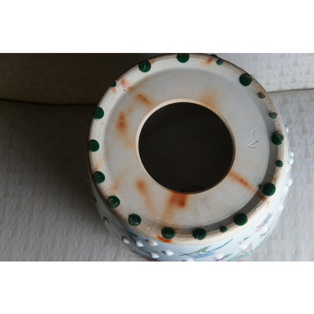 Mid 20th Century Chinese Famille Rose Floral & Fauna Polychrome Garden Stool Seat 18" For Sale - Image 10 of 13