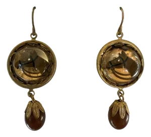 1950s Victorian Revival Horse Essex Dangle Earrings, Set of 2