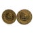 Pair of Vintage English Embossed Brass Ship Plates For Sale