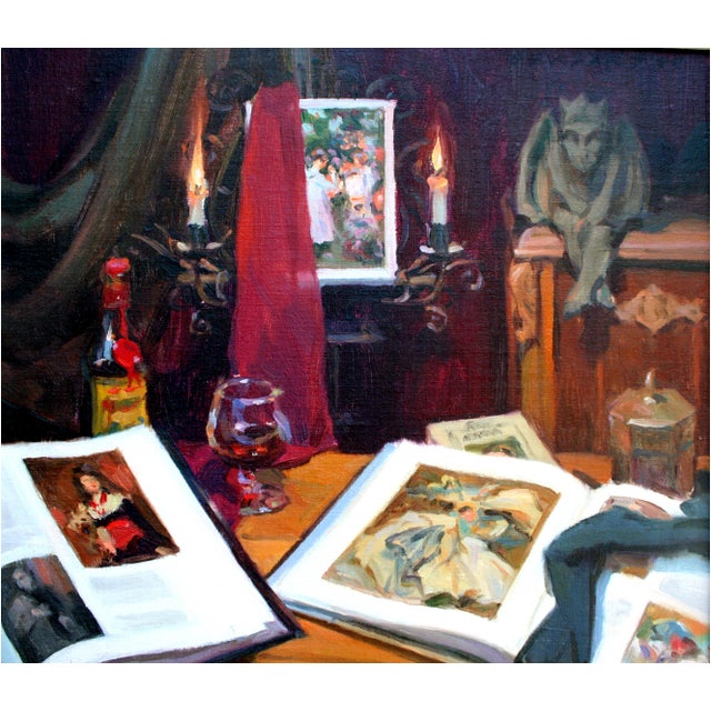 Ultra Realist Library Still-Life Books and Candles "Little Devil in the Details" Highly detailed library interior scene...