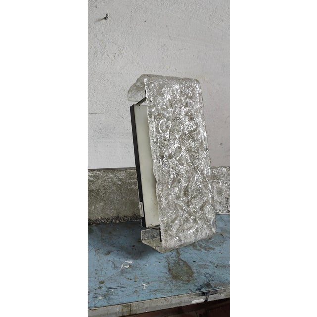 Ice Glass Lamps attributed to Kalmar, 1960s, Set of 3 For Sale - Image 9 of 16