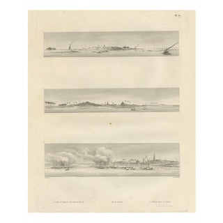 After Dominique Vivant Denon, Napoleonic Egypt Campaign: Three Panoramic Views Along the Nile, 1802, Engraving on Paper For Sale