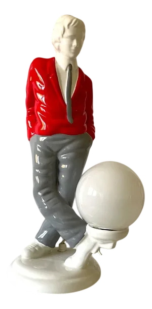 Mid-Century Modern Pop Art Ceramic Statue Lamp, 1960s