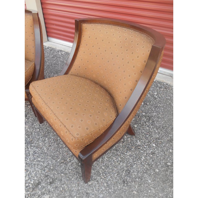 Drexel Heritage Gorgeous Drexel Heritage Fireside / Lounge Chairs- A Pair For Sale - Image 4 of 9