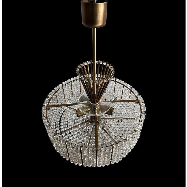 Acrylic, Crystal, Glass and Gilt Brass Chandelier attributed to Emil Stejnar for Rupert Nikoll, 1950s For Sale - Image 9 of 17
