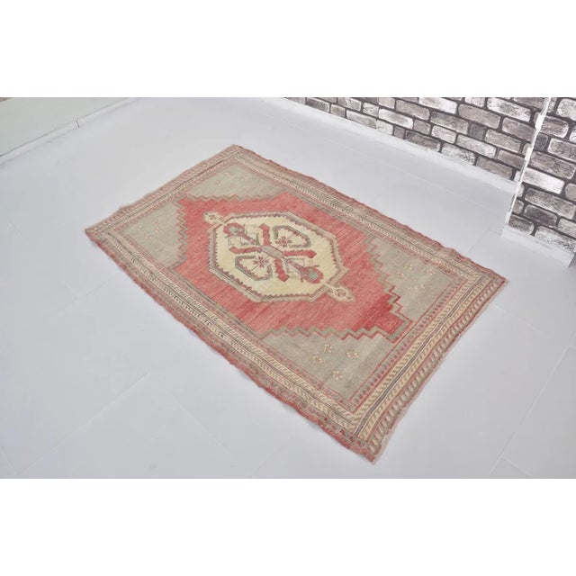 Handmade wool carpet in Turkish Anatolia , Vintage Oushak Rug,Turkish Vintage Anatolian Rug, Handmade wool Rug . One Of...