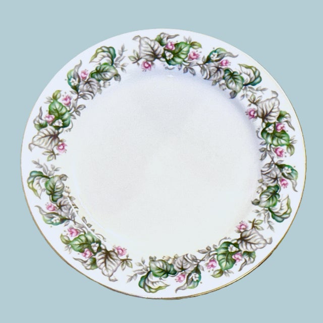 Craftsman China, Fairy Blossoms Pattern. 1940s Porcelain Dinner Plates from Craftsman features a beautiful pink, green,...