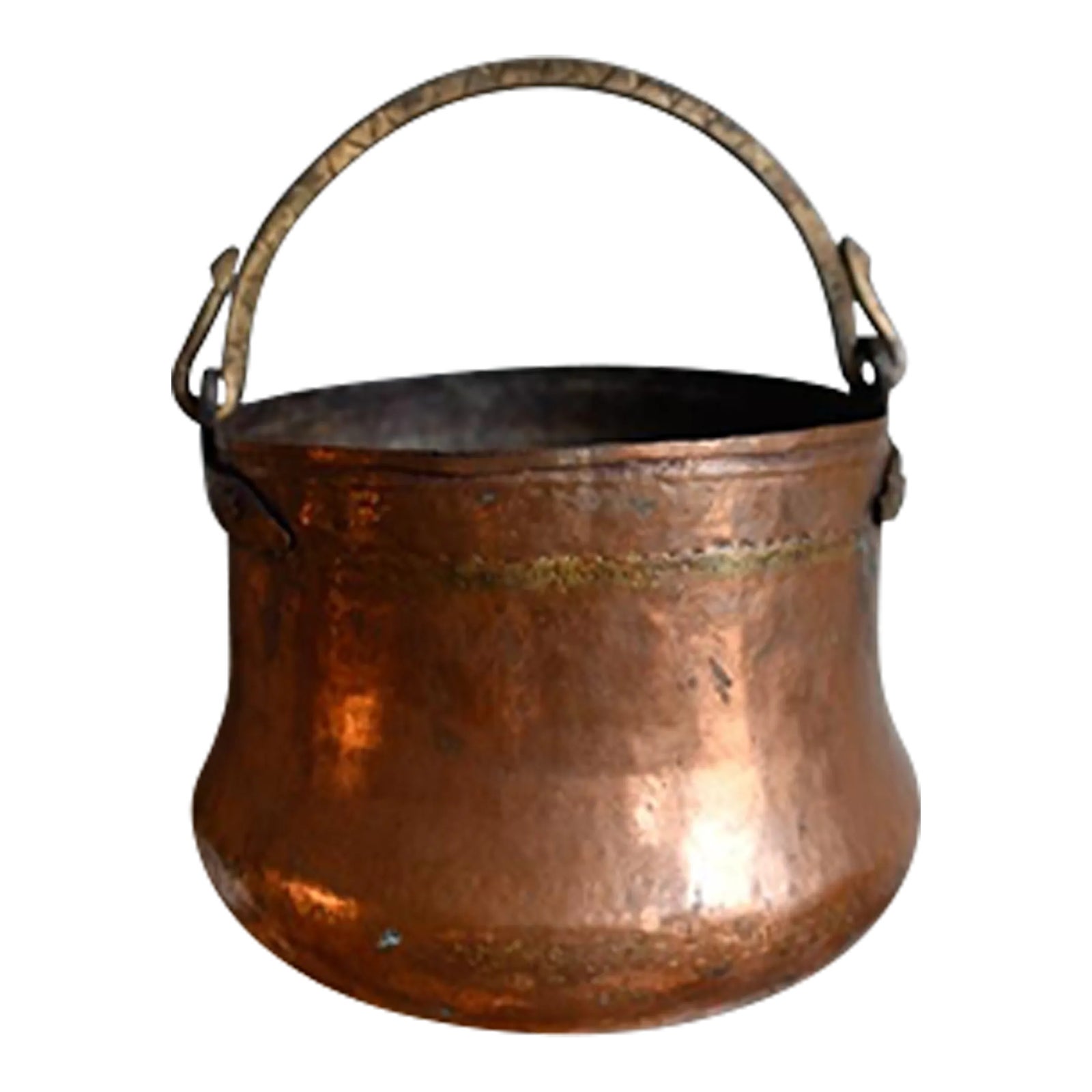 Antique French Copper Hand Forged Cauldron | Chairish