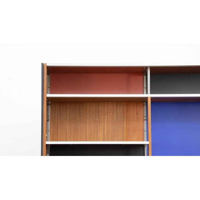 Wood Mahogany Bookcase by Georges Frydman for EFA, 1960s For Sale - Image 7 of 9