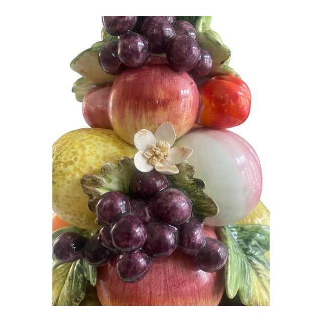 Hollywood Regency Vintage Ceramic Fruit Topiary For Sale - Image 3 of 7