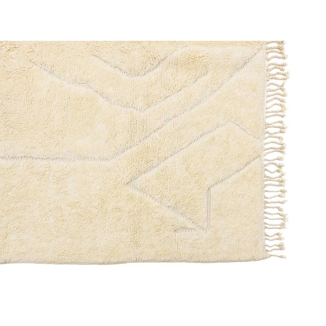 Near-Square Abstract Tone-on-Tone Hand-Knotted Wool Rug | 9'3" X 8'0" | One of a Kind For Sale - Image 4 of 8