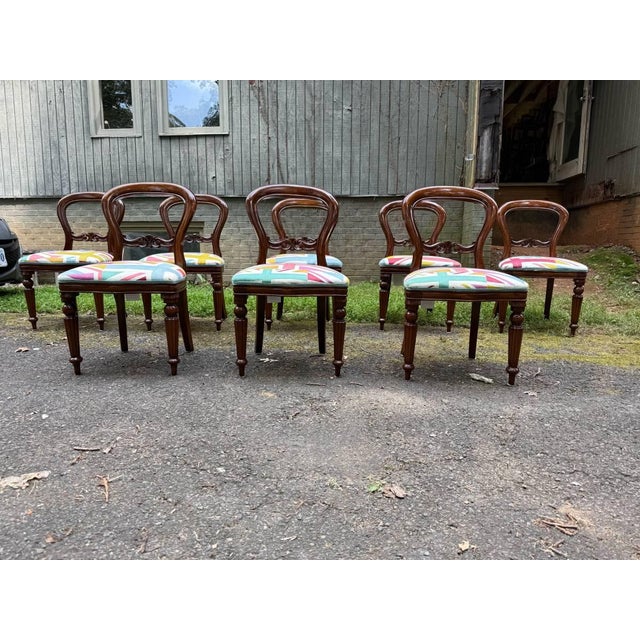Early 21st Century Victorian Style Balloon Back Dining Chairs. Set of 8 For Sale - Image 5 of 18