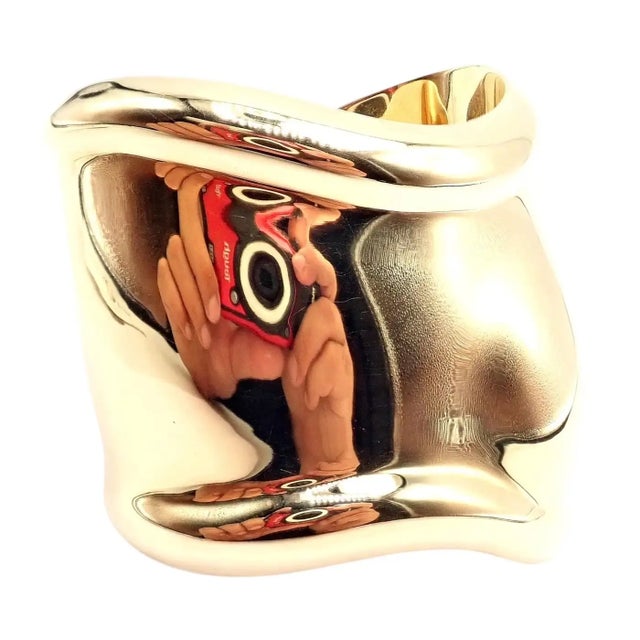 Late 20th Century Tiffany & Co. Peretti Yellow Gold Medium Bone Cuff Bracelet For Sale - Image 9 of 14