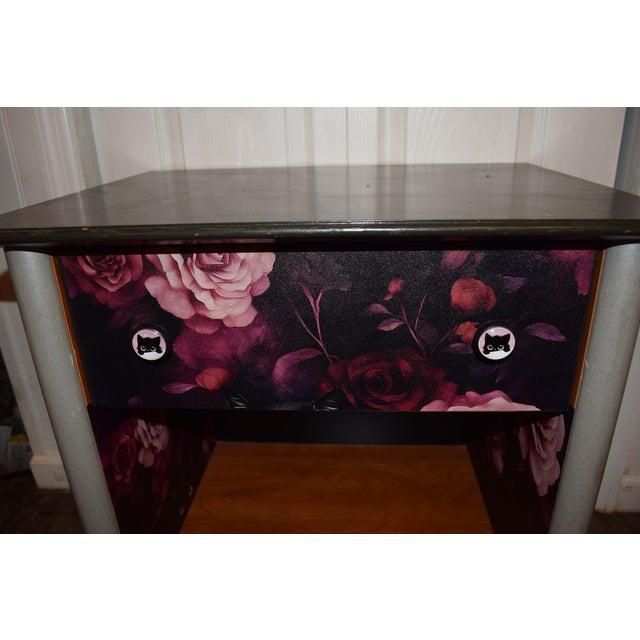 Ebony The 'Enchanted Rose' Cat Hideaway & Nightstand For Sale - Image 8 of 9