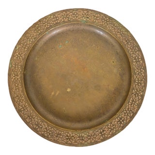 Tiffany Studios New York Bronze Doré Plate With Decorative Border For Sale