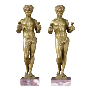 Antique 19th Century French Bronze Neoclassical Figures - A Pair