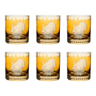 ARTEL Staro Barnyard Turkey Small Tumbler Glass, Set of 6, Amber For Sale