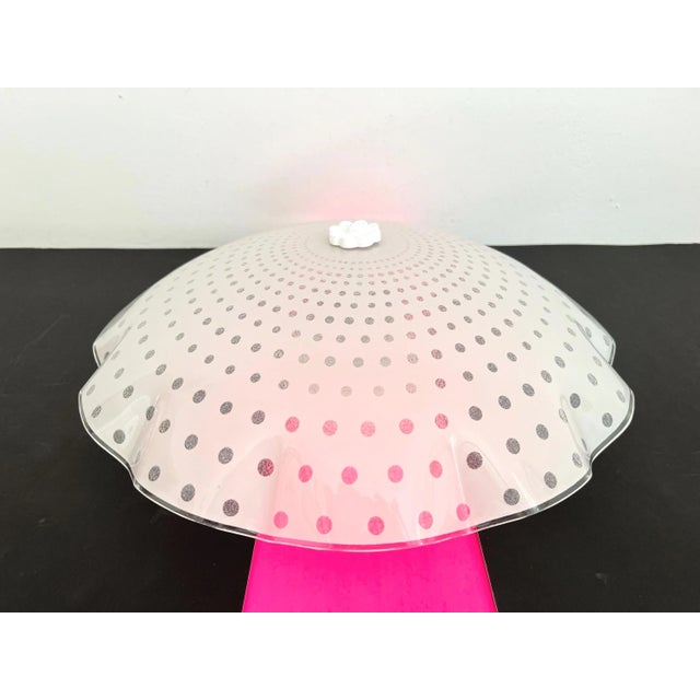 1950s Ruffled Polka Dot Flush Light For Sale - Image 14 of 16