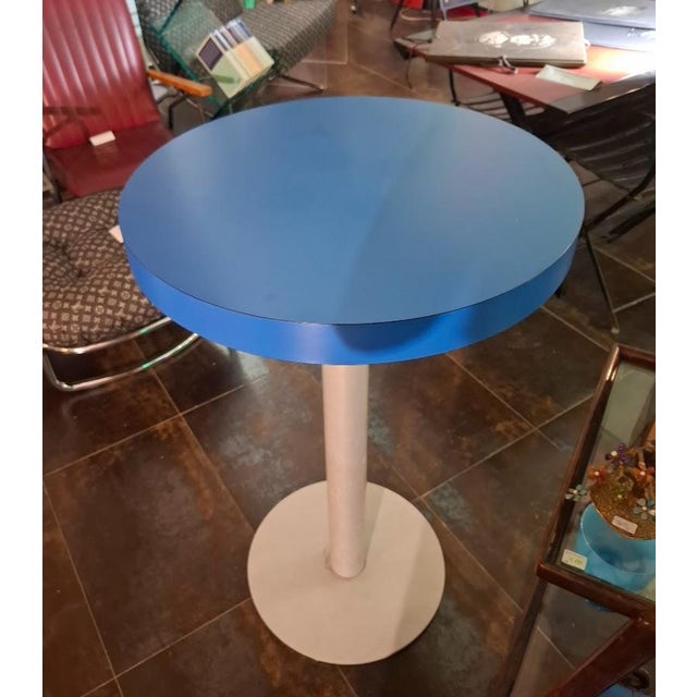 Light Blue Bistro Table For Sale - Image 3 of 5