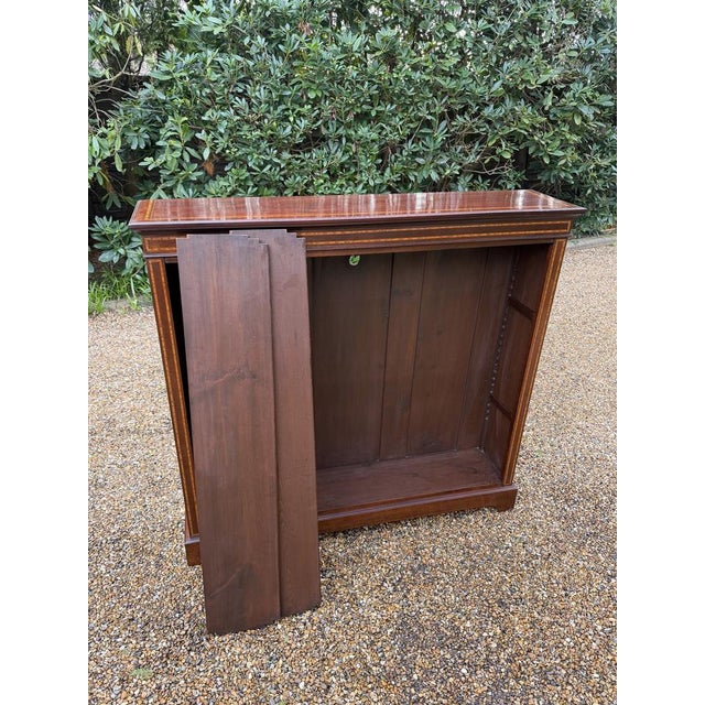 Wood Antique Victorian Mahogany Open Bookcase, 1800s For Sale - Image 7 of 12