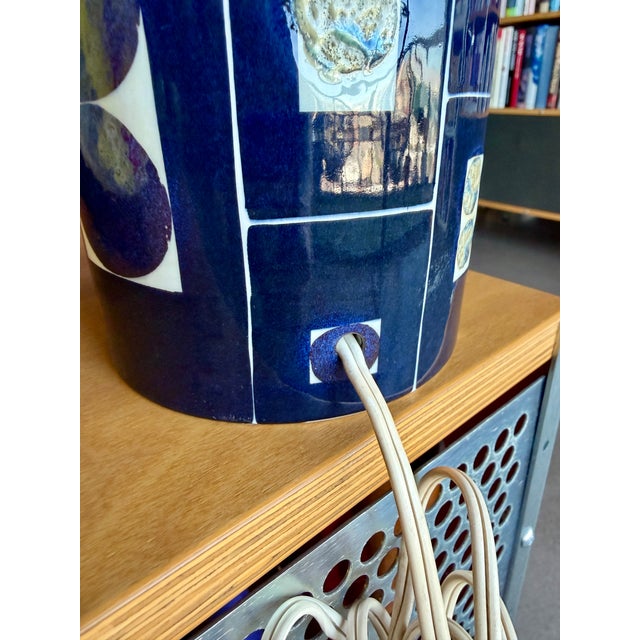 Metal 1967 Royal Copenhagen Ceramic Table Lamp Inge-Lise Koefoed Fog & Mørup Danish Modern Midcentury For Sale - Image 7 of 14