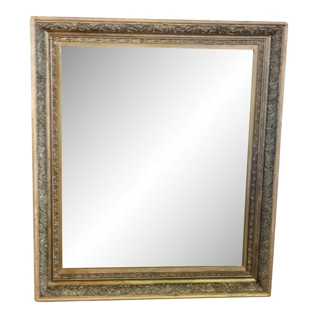 19th C French Louis XV Rococo Walnut Gilt Wall Mirror Ornate Gold Frame For Sale