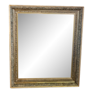 19th C French Louis XV Rococo Walnut Gilt Wall Mirror Ornate Gold Frame