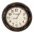 Late 20th Century Oversized Distressed Black-Brown French Hotel-Style Wall Clock For Sale