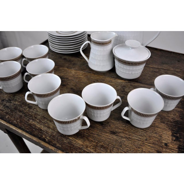 Winterling Marktleuthen Bavaria MidCentury Modern Embossed Diamonds Coffee Pot Porcelain 23