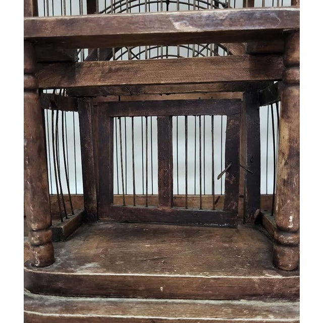 French Country Pavilion Aviary Cage With Removable Tin Debris Tray For Sale In Las Vegas - Image 6 of 8