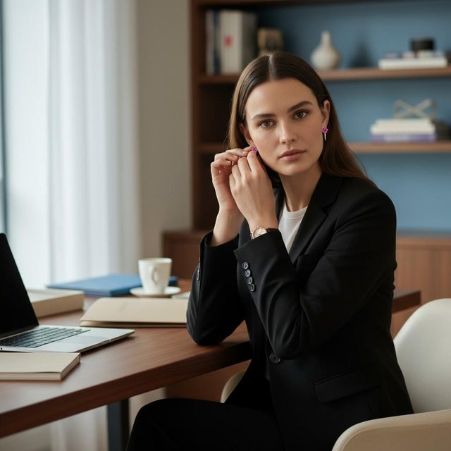 Vintage 14k Yellow Gold Cabochon Ruby Screw-Back Earrings, A Pair For Sale - Image 4 of 12