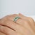 Five Stone Oval 1.38 Ct Emerald & Diamond Half Eternity Band Ring in 925 Silver Size 8 For Sale - Image 9 of 12