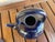 1960s Vintage Blue Glazed Ceramic Stoneware Top Handle Teapot For Sale - Image 5 of 8