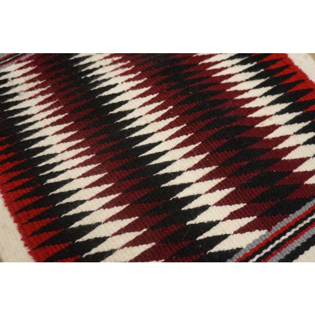 1930s Multicolor Geometric Antique American Navajo Rug 1'3" X 1'4" Flatweave Wool Carpet For Sale - Image 4 of 6