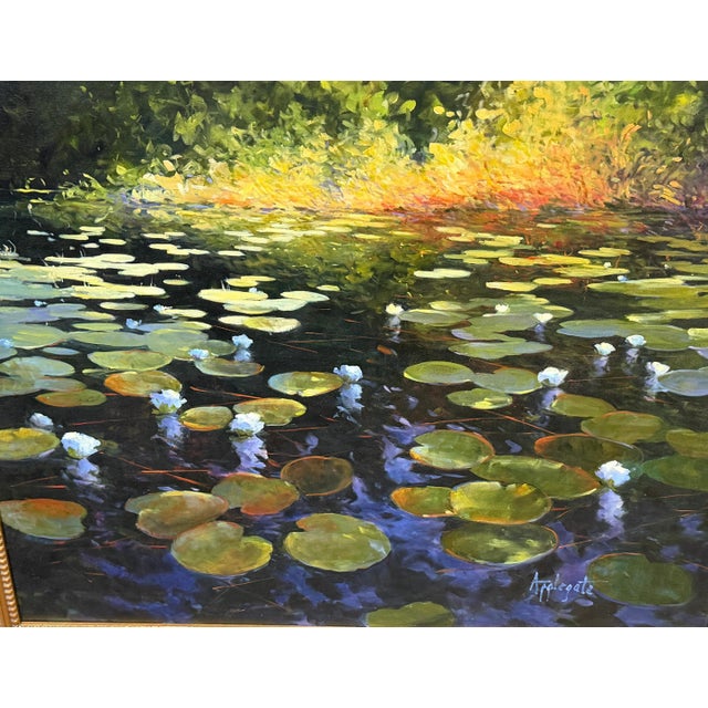 Barbara Applegate (American, b. 1954) Impressionist Water Lilies For Sale In West Palm - Image 6 of 15