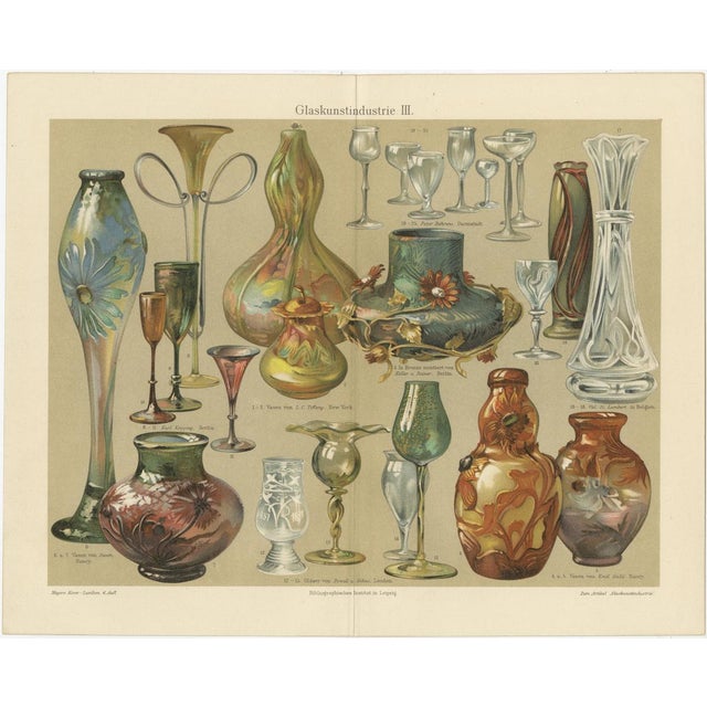 Art Nouveau Glass and Historic Glassmaking by Peter Behrens, 1898, Set of 2 For Sale - Image 14 of 16