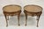 Vintage Baker English Queen Anne Style Burl Walnut Round Lamp End Tables - Pair For Sale - Image 10 of 12