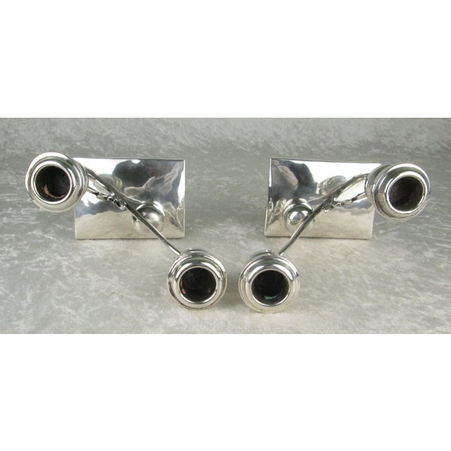 Mid 20th Century P Lopez G Mexican Sterling Silver Candle Sticks - A Pair For Sale - Image 13 of 18