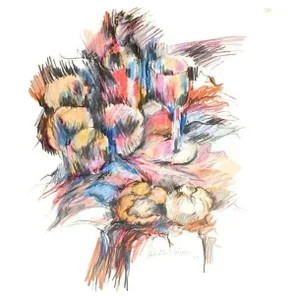 Abstract Expressionist Still Life Drawing on Paper by Salvatore Grippi, 1960s