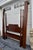 Brown Full Carved Mahogany Bed Vintage Four Poster Frame Chippendale Style For Sale - Image 8 of 11