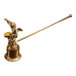 Silverplated Candle Snuffer With Cherub