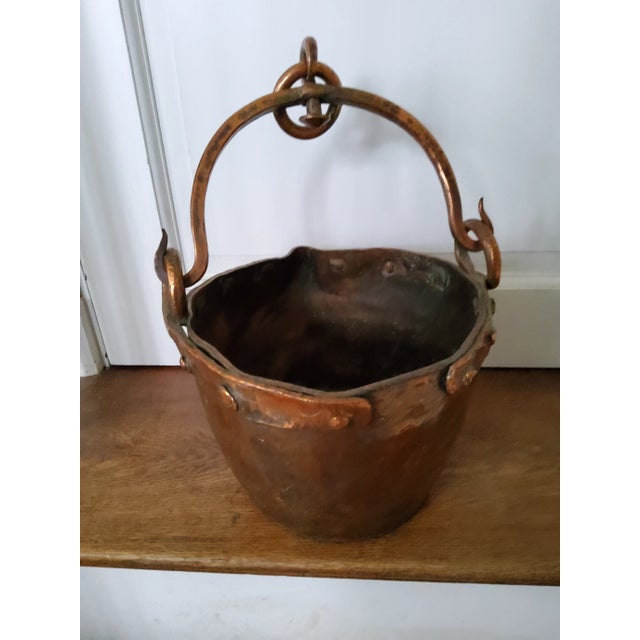 Antique Italian Wrought Iron and Copper Well Bucket For Sale - Image 12 of 13