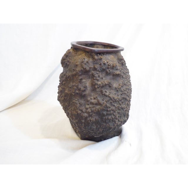 19th Century Antique Chinese Burlwood Brush Pot For Sale - Image 5 of 5