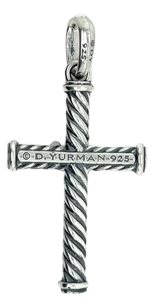 1990s David Yurman Estate Unisex Cable Cross Silver