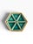 Vintage Rattan Tray With Turquoise Geometric Ceramic Inserts Divided Serving Dish For Sale - Image 4 of 5