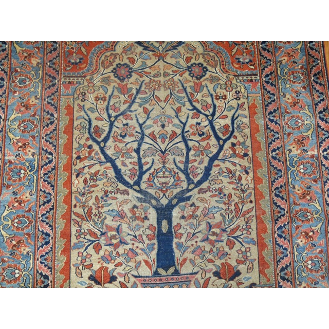 Blue Zabihi Collection Persian Pictorial Doroksh Prayer Rug For Sale - Image 8 of 8
